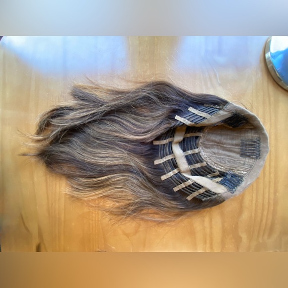 💯 18” REMY GOLDEN BROWN THICK WAVY HUMAN HAIR WIG MONOFILAMENT COMB ATTACHMENT - Picture 6 of 16